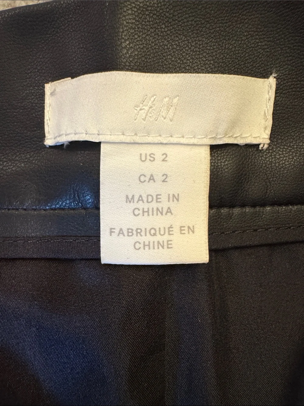 H&M black faux